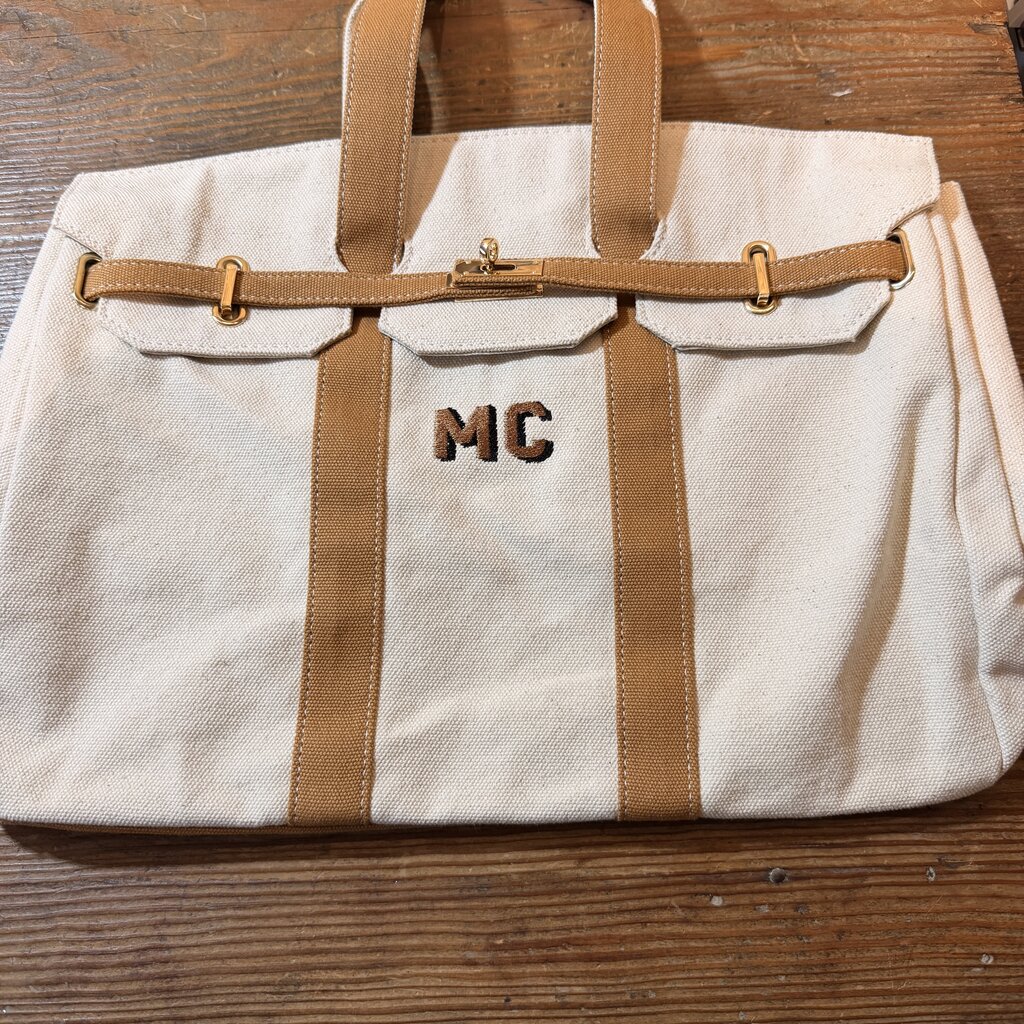 Bag - Canvas w/Trim - Gold Buckle -