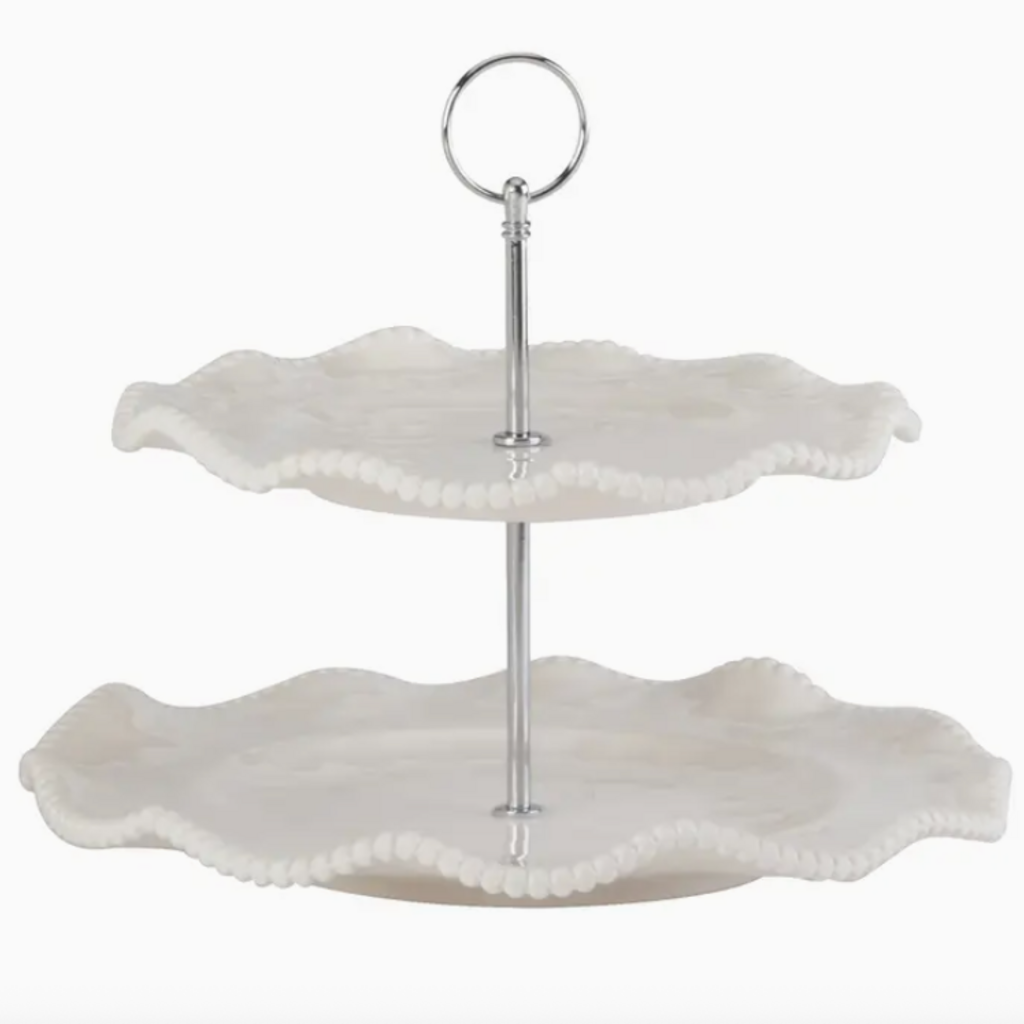 Plate Stand - 2 Tier - Perlette Cream - Melamine