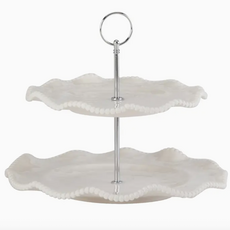 Plate Stand - 2 Tier - Perlette Cream - Melamine