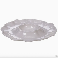 Serveware - Chip and Dip -  Perlette White - Melamine - 14.5"