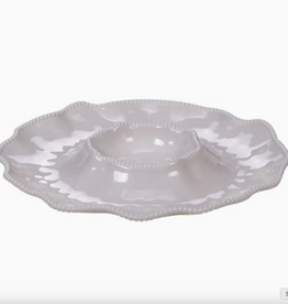 Serveware - Chip and Dip -  Perlette White - Melamine - 14.5"
