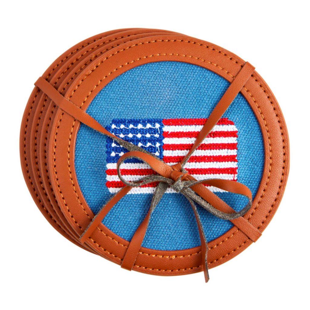 Coaster Set - Embroidered Flag - S/4