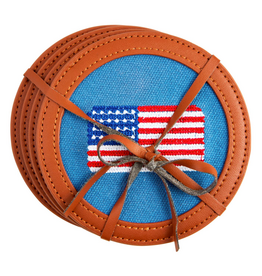 Coaster Set - Embroidered Flag - S/4