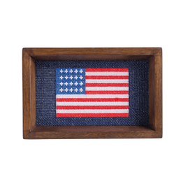 Tray - Flag - Needlepoint - Mango Wood - 5.5" x 8.5"