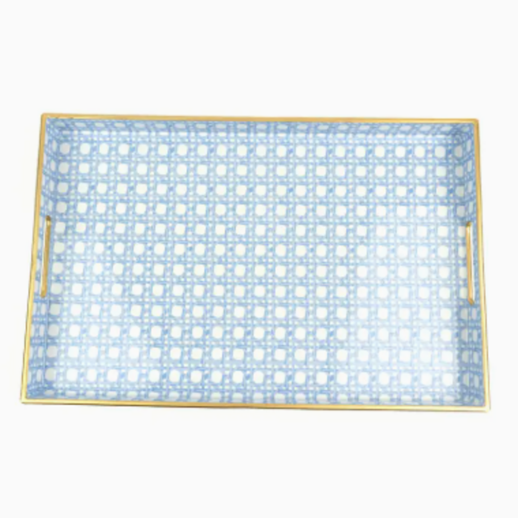 Tray - Blue Cane - Resin - 15.75" x 10.25" x 1.25"