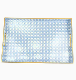 Tray - Blue Cane - Resin - 15.75" x 10.25" x 1.25"