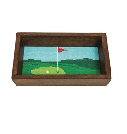 Tray - Golf - Needlepoint - Mango Wood - 5.5" x 8.5"