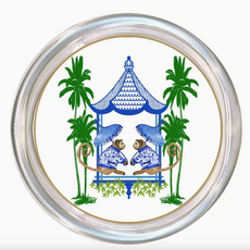 Wine Coaster - Chic Monkeys w/ Pagoda  - 5"