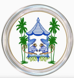 Wine Coaster - Chic Monkeys w/ Pagoda  - 5"