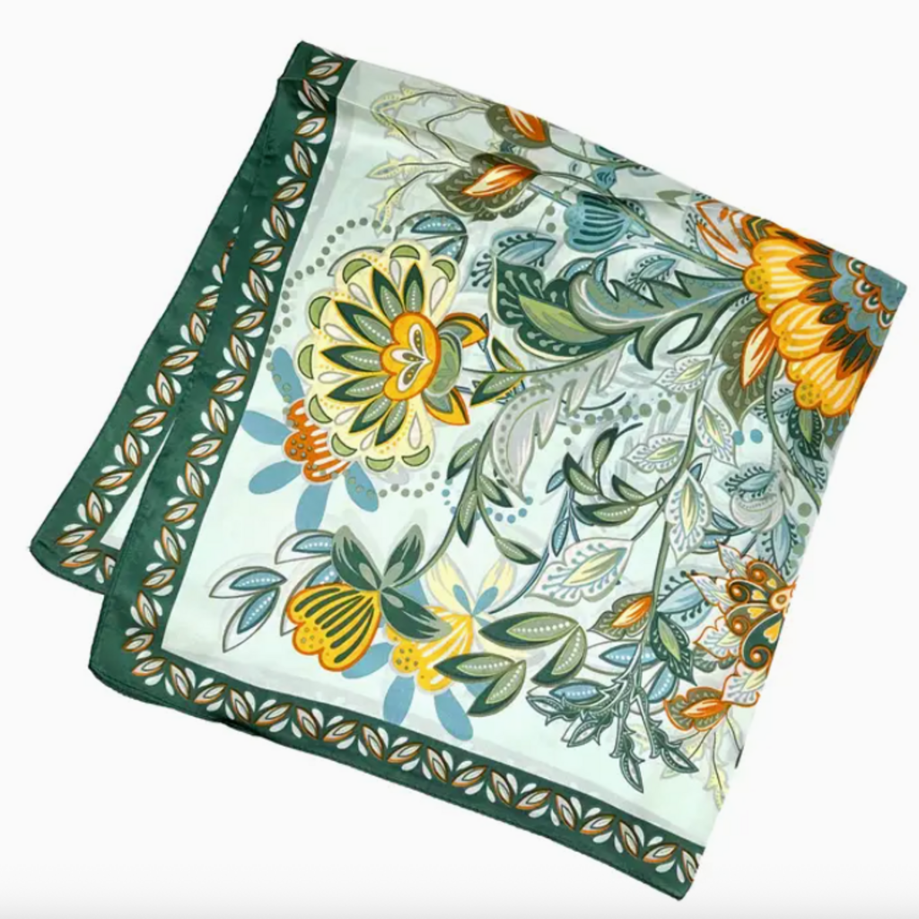 Scarf - Floral - Green/Blue/Orange