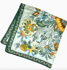 Scarf - Floral - Green/Blue/Orange
