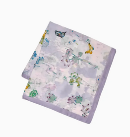 Scarf - Equestrian - 27" Square - Floral - Butterfly - Purple