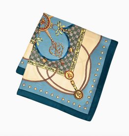 Scarf - Square - Key -  Blue