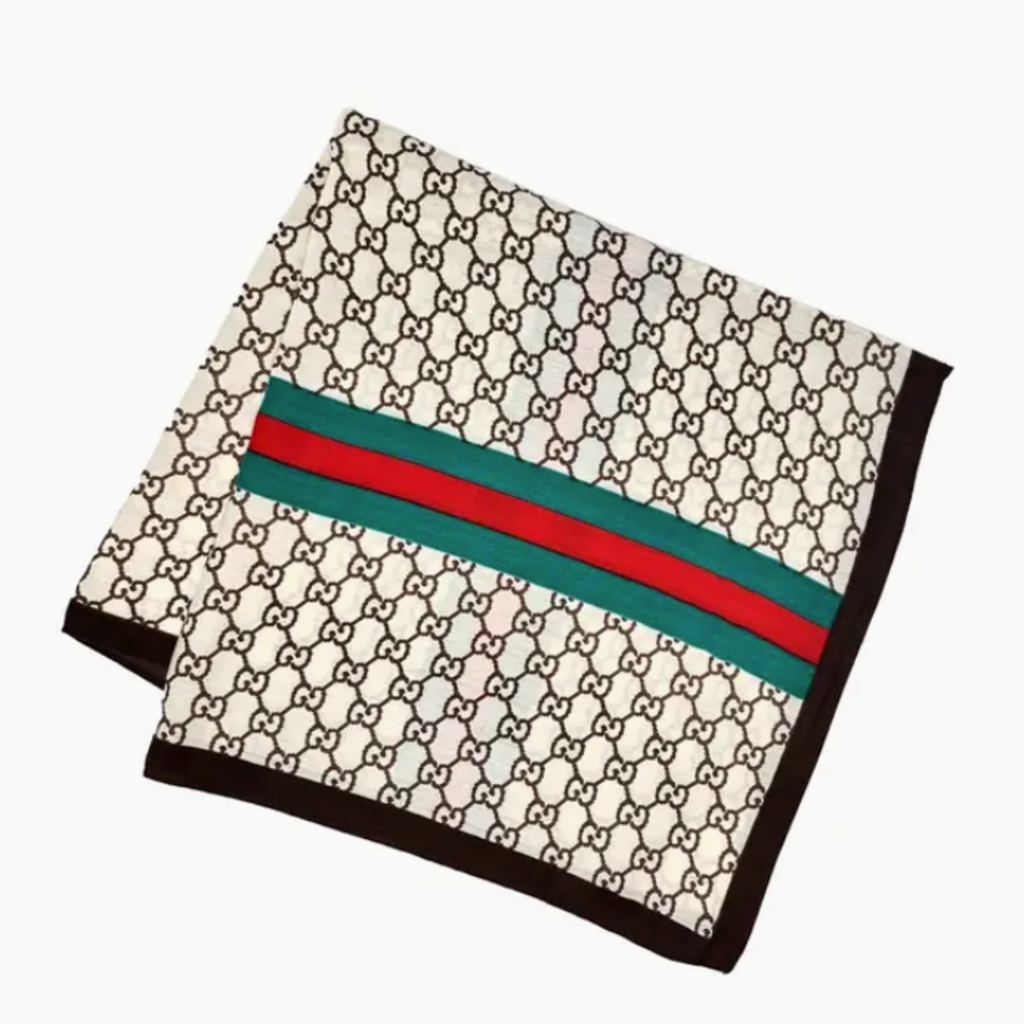 Scarf - Stripe - 27x27" -  Green/Red