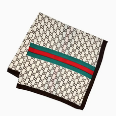 Scarf - Stripe - 27x27" -  Green/Red