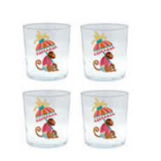 Drinkware - Double Old Fashion - Monkeys and Parasols - S/4