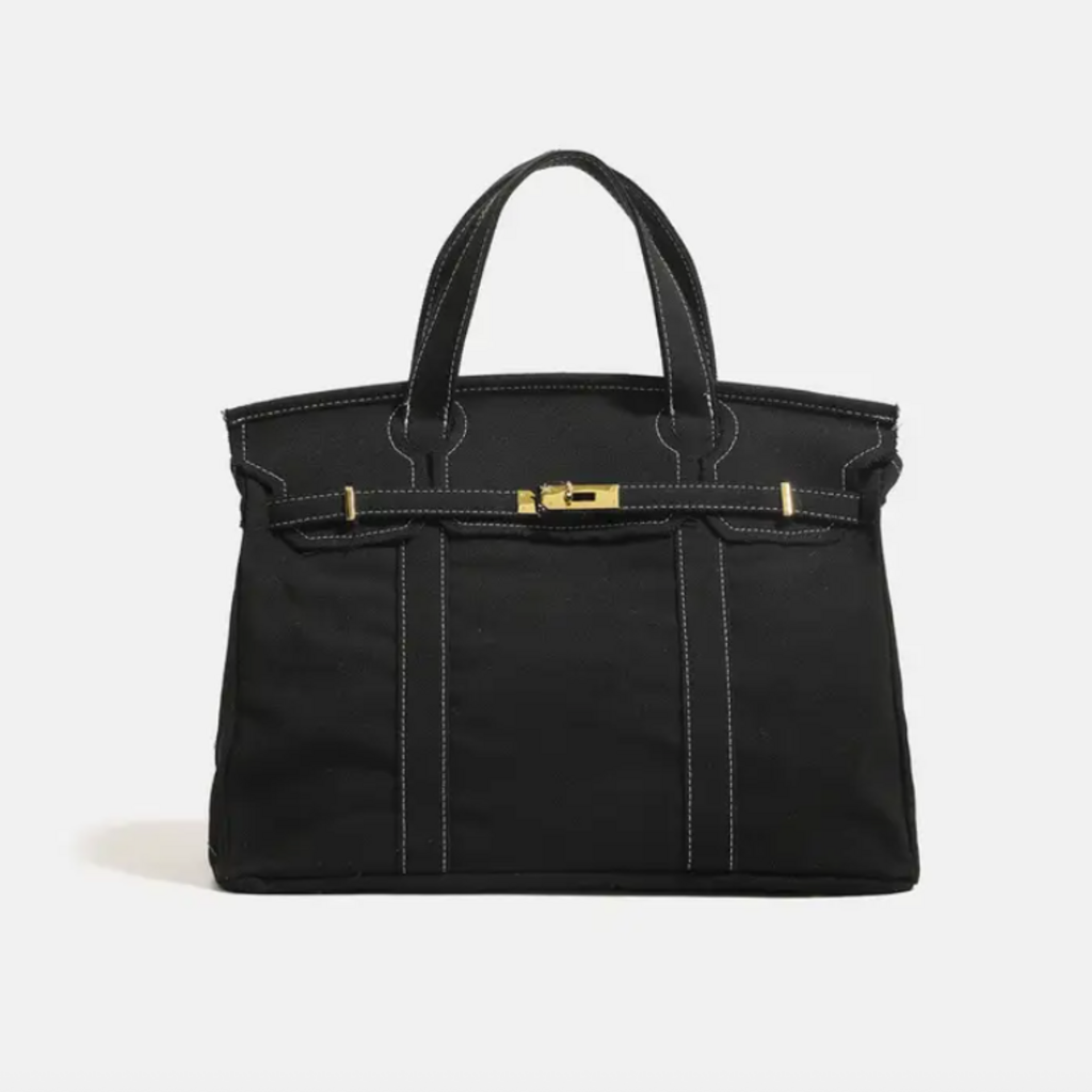 Bag - Canvas Solid - Gold Buckle -