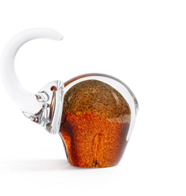 Decor - Great Elephant - Golden Amber Glass - 6.75x4x7.5"
