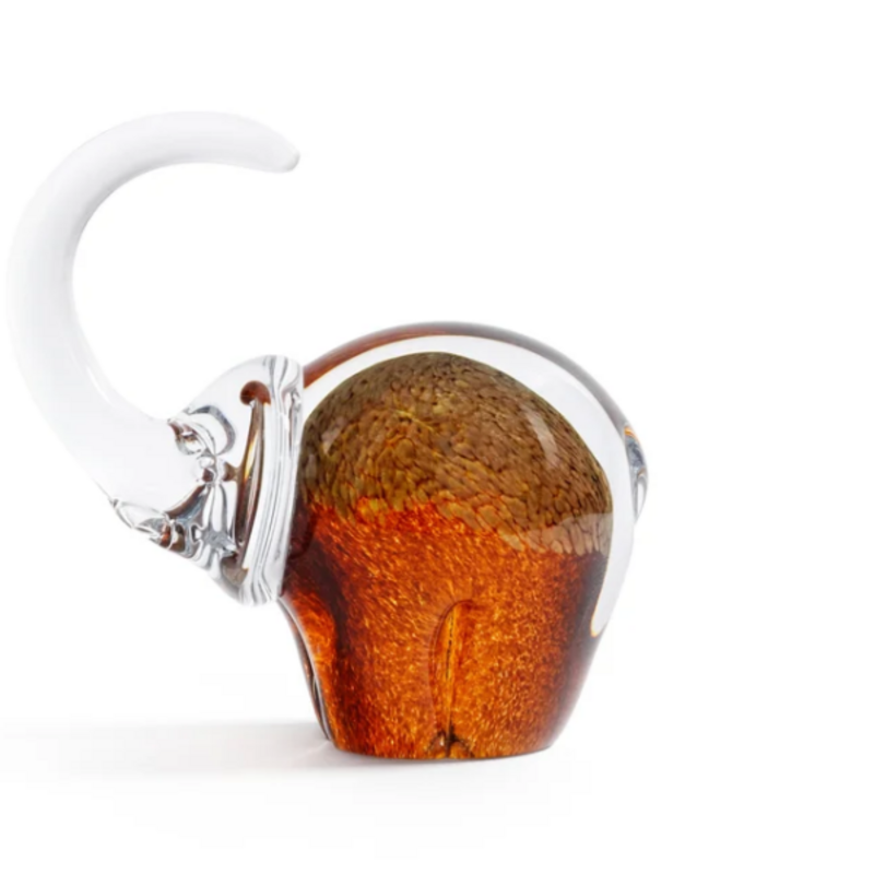 Decor - Great Elephant - Golden Amber Glass - 6.75x4x7.5"