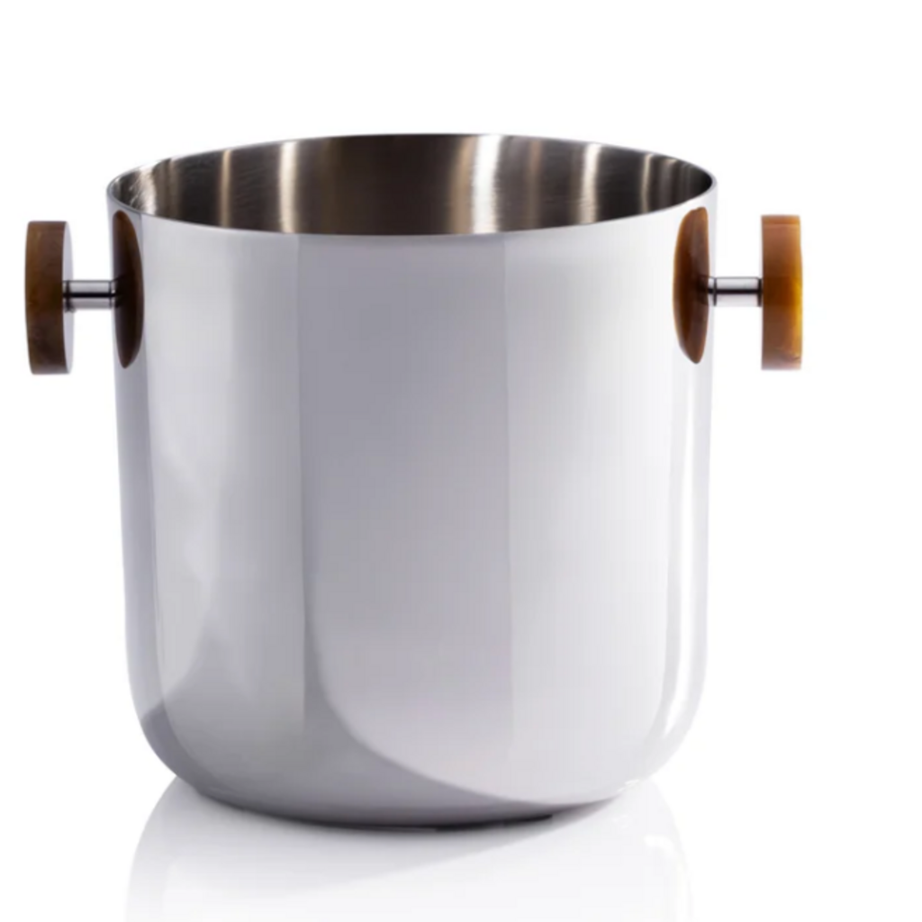 Ice Bucket - Spiga - Nickel with Amber Accent