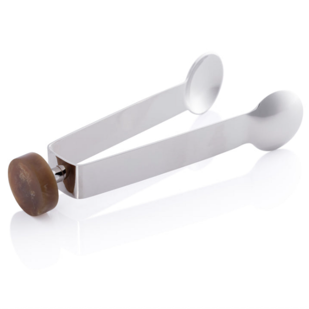 Ice Tongs - Spiga - Nickel with Amber Accent
