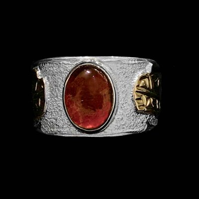 Gold, Silver and Ammolite Bear Ring