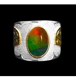 SOLD  Gold, Silver and AAA Ammolite Orca Ring
