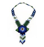 Huichol 3d Beaded Peyote Flower Necklace