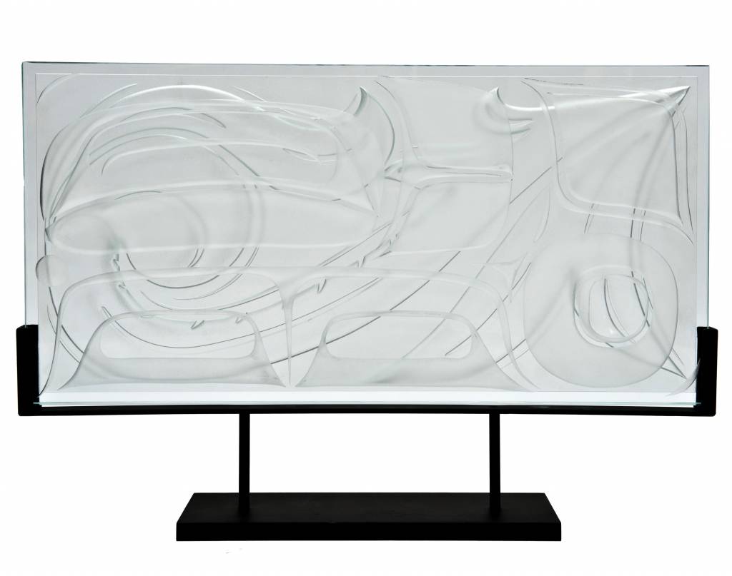 Butterfly Glass Panel by Corey Bulpitt (Haida)