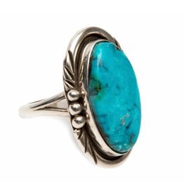 SOLD  Natural Blue Diamond Turquoise Ring (Navajo)