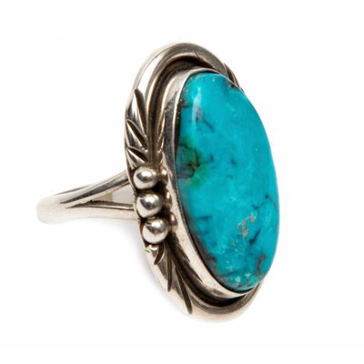 SOLD  Natural Blue Diamond Turquoise Ring (Navajo)