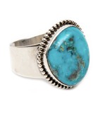 Natural Blue Diamond Turquoise Ring by Bryant Martinez (Navajo)