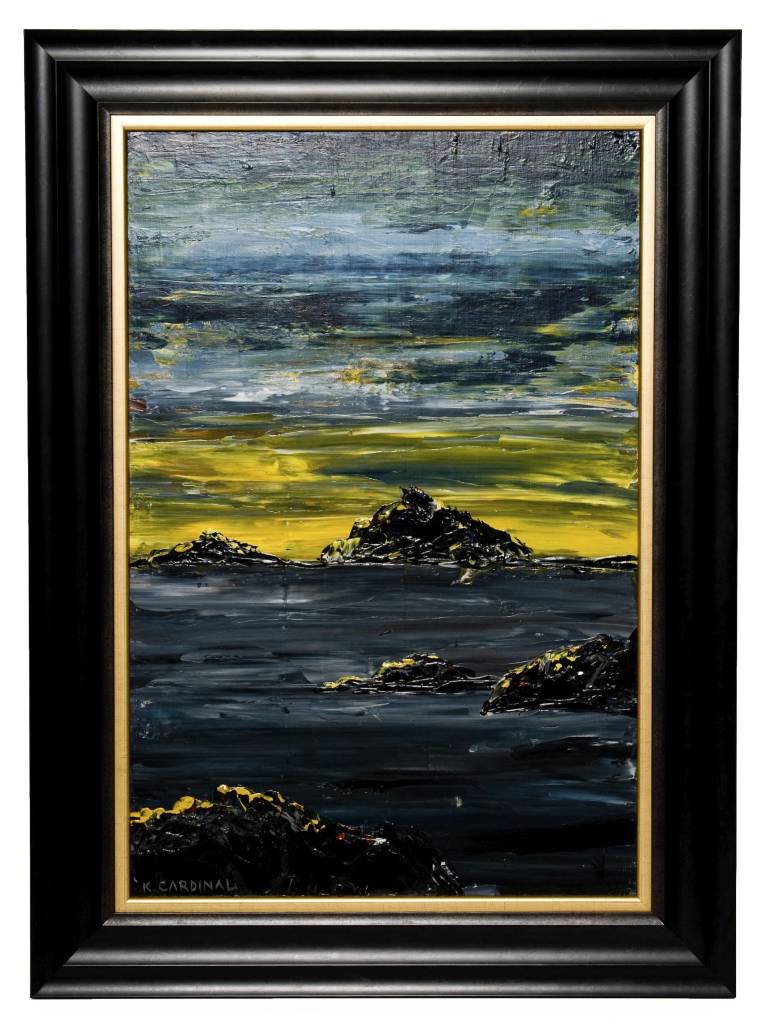 Framed Ocean Scene by Kevin Cardinal (Cree)