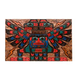 CUSTOM ORDER  Table with Thunderbird Carved on Top