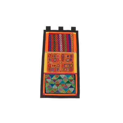 Wall Hanging constructed from 3 Molas (Kuna).