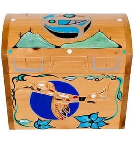 Hummingbird Chest Hand Carved and Painted  (Homalco).