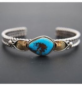Tyrone Turquoise Bracelet by Randy and Etta Endito (Navajo).