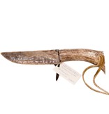 Handmade Stone Knife - petrified wood, deer antler, elk hide strap