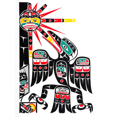 SOLD  Raven Stealing the Sun' Original Painting by Gord Hill