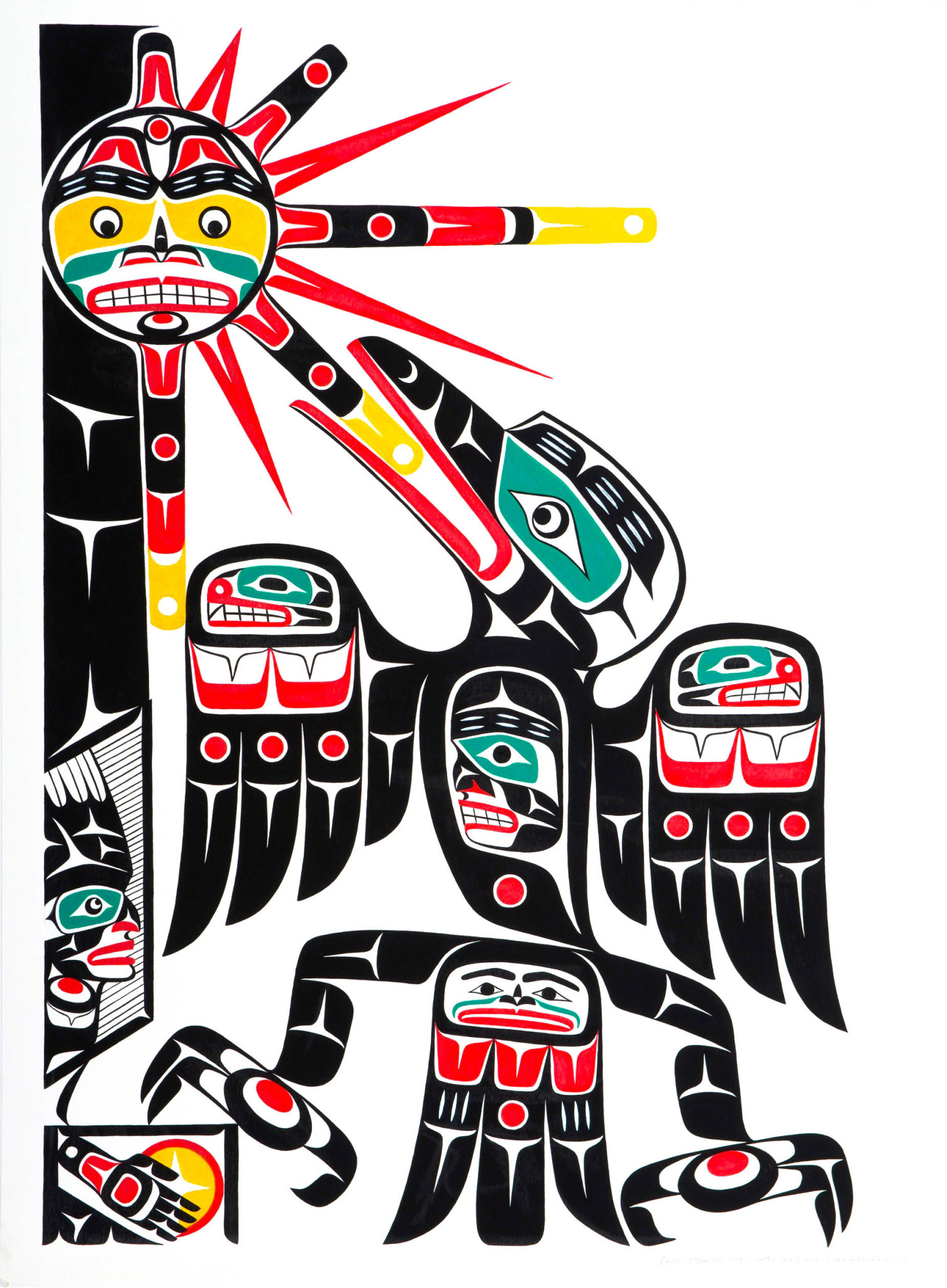 Raven Stealing the Sun' Original Painting by Gord Hill