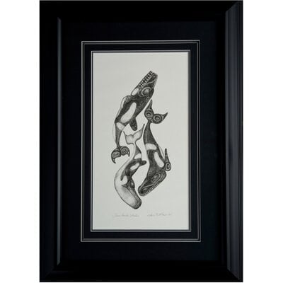 SOLD  Bill Reid 'Three Haida Whales' framed print
