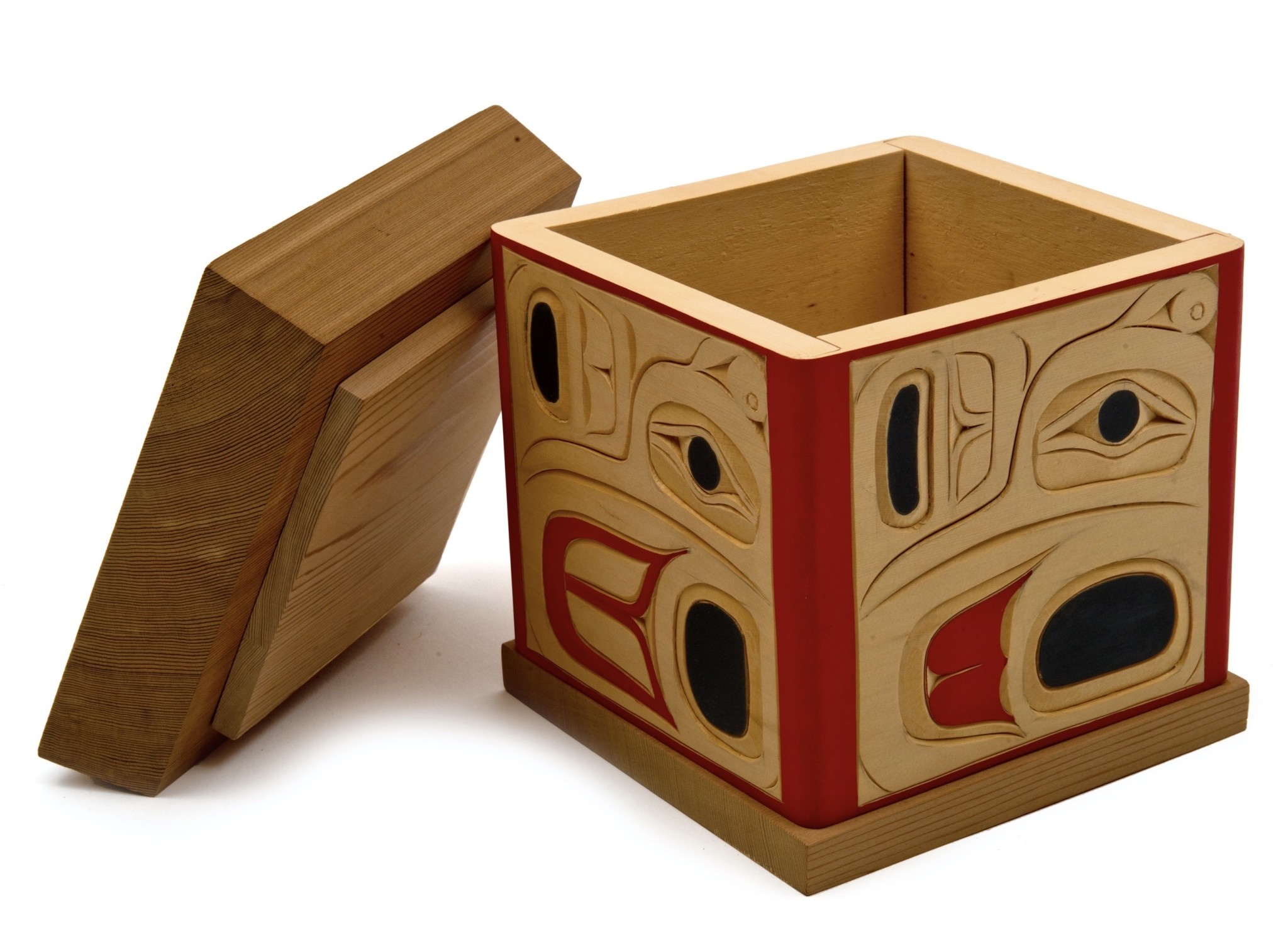 CUSTOM ORDER  Coast Salish Bentwood Box Hummingbird Design