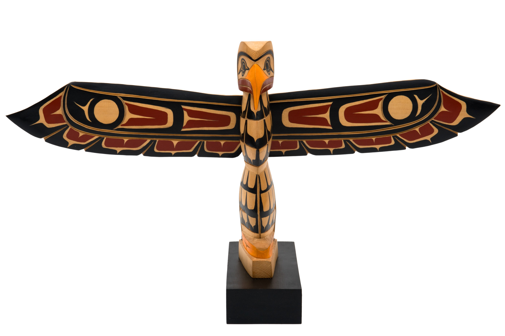 SOLD  Coast Salish Model Totem Pole by Peter Charlie