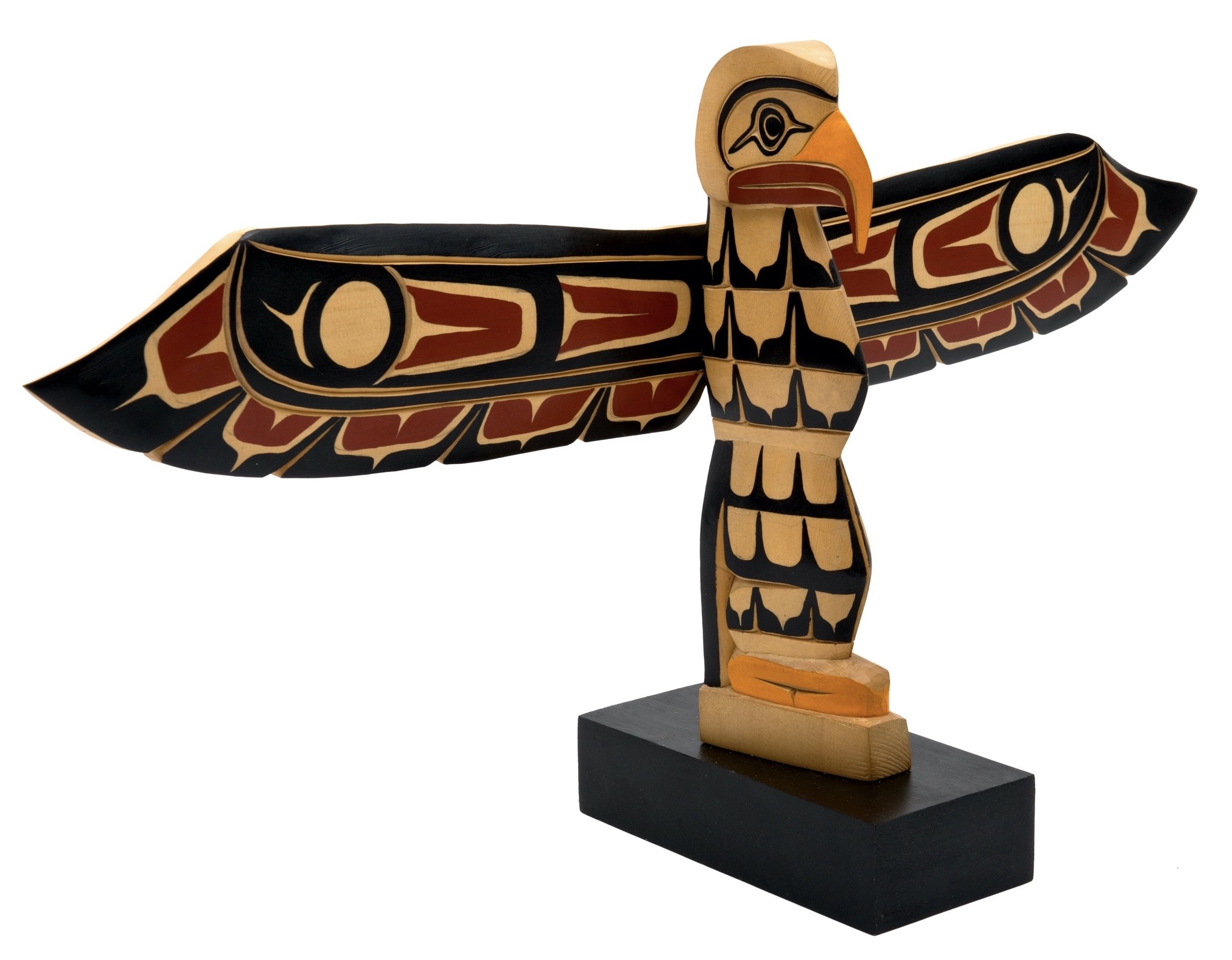 SOLD  Coast Salish Model Totem Pole by Peter Charlie