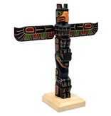 Coast Salish Eagle and Bear Model Totem Pole by Cody Mathias
