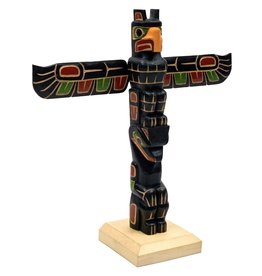 CUSTOM ORDER  Coast Salish Eagle and Bear Model Totem Pole by Cody Mathias