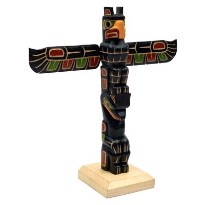 CUSTOM ORDER  Coast Salish Eagle and Bear Model Totem Pole by Cody Mathias