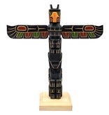Coast Salish Eagle and Bear Model Totem Pole by Cody Mathias