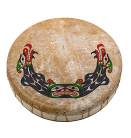 CUSTOM ORDER  Coast Salish Hand-drum with Sisiutl Painting