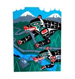 No pipelines - Bear and Wolf defenders' Painting by Gord Hill